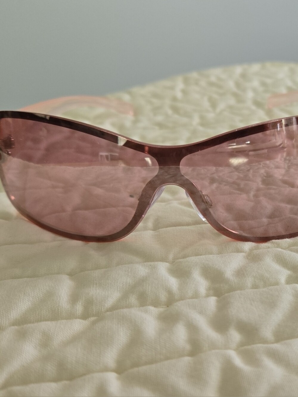 True Religion Pink Translucent Shield Sunglasses